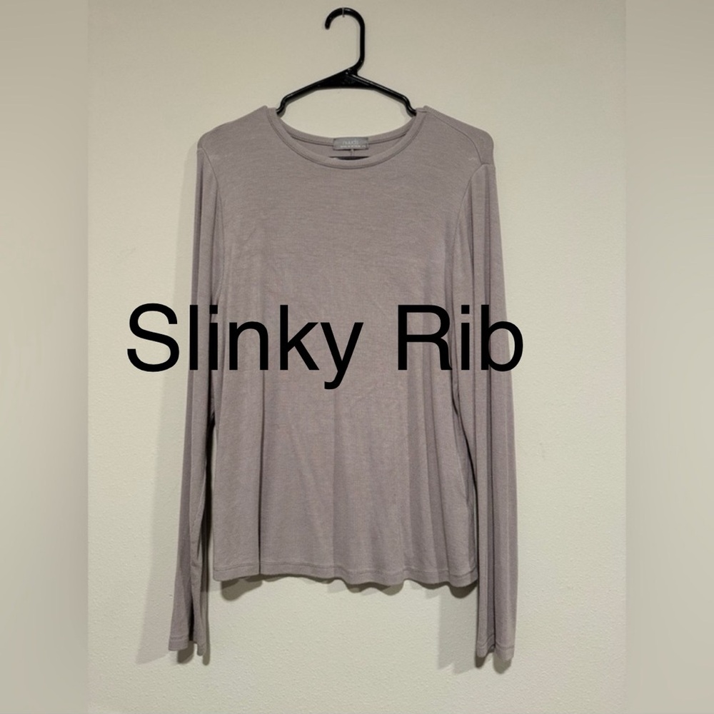 Nuuds Slinky Rib Stone Long Sleeve Shirt